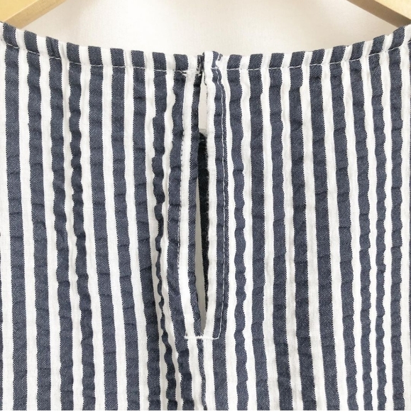 H&M blue and white tie front stripe shirt - Picture 5 of 5